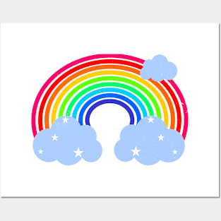 Rainbow and Clouds Posters and Art